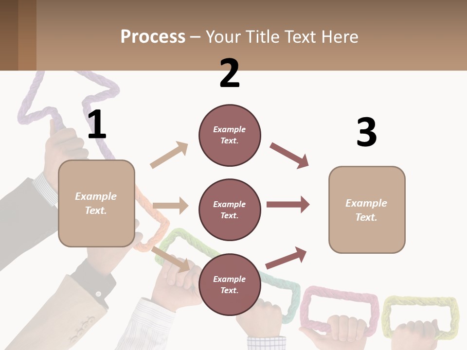 A Group Of People Holding Up A Sign With An Arrow PowerPoint Template