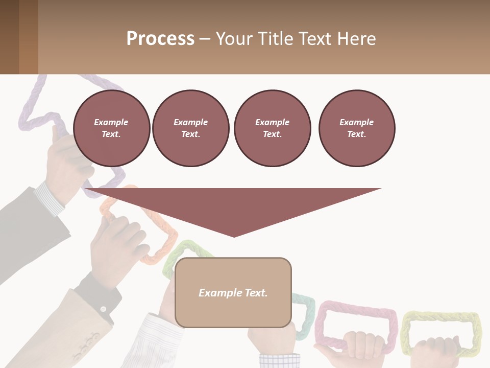 A Group Of People Holding Up A Sign With An Arrow PowerPoint Template