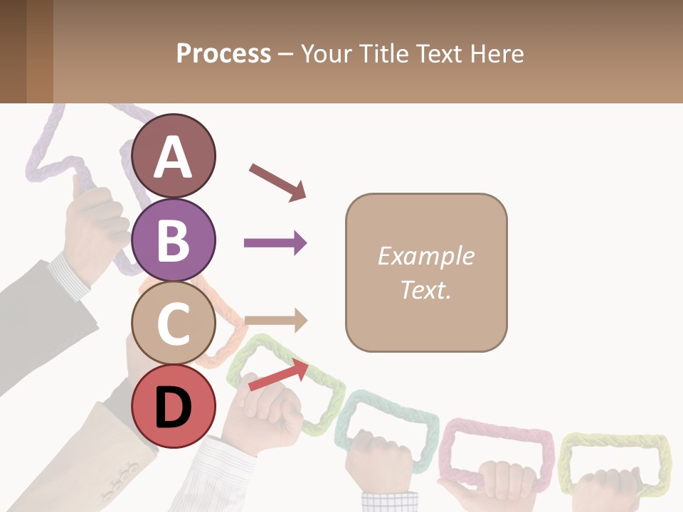 A Group Of People Holding Up A Sign With An Arrow PowerPoint Template