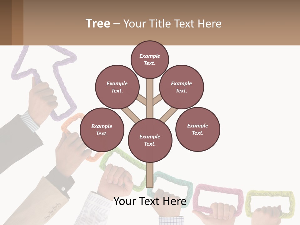 A Group Of People Holding Up A Sign With An Arrow PowerPoint Template