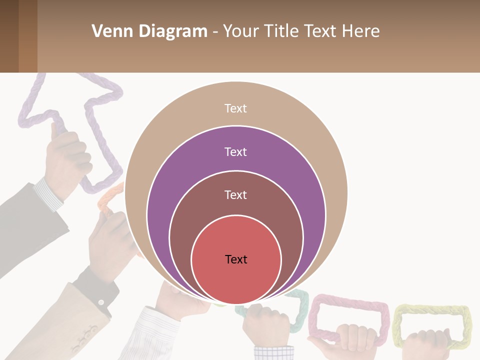 A Group Of People Holding Up A Sign With An Arrow PowerPoint Template