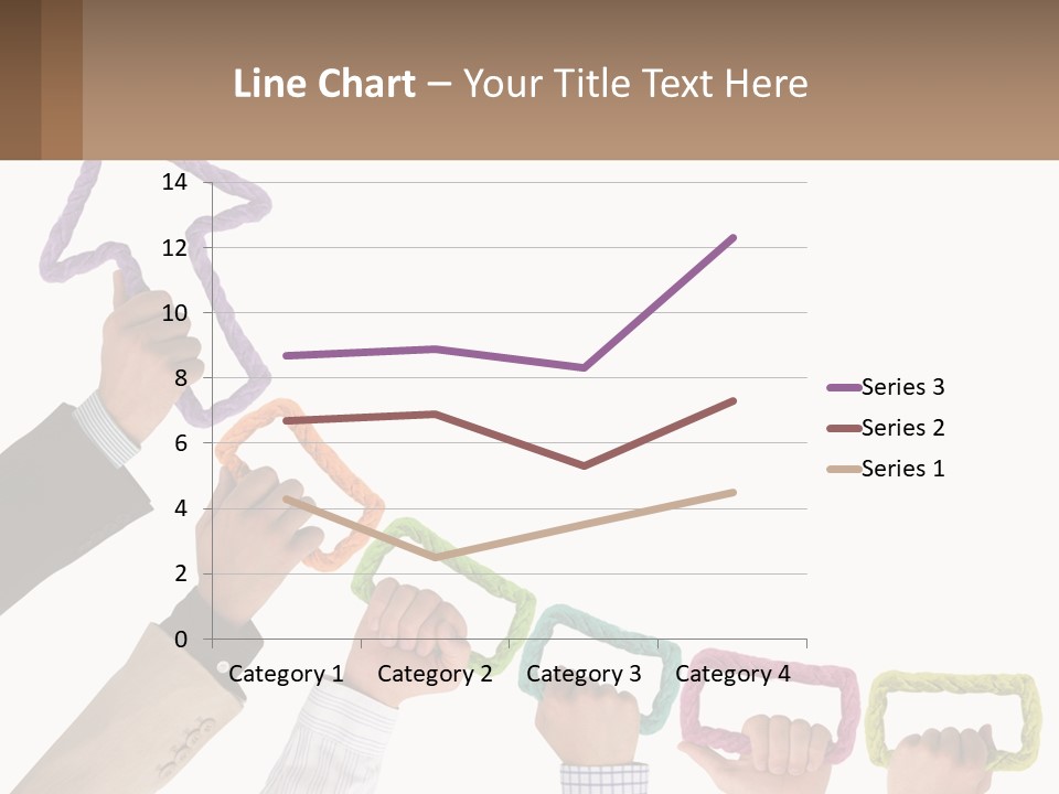 A Group Of People Holding Up A Sign With An Arrow PowerPoint Template