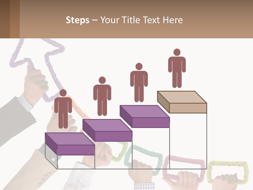 A Group Of People Holding Up A Sign With An Arrow PowerPoint Template