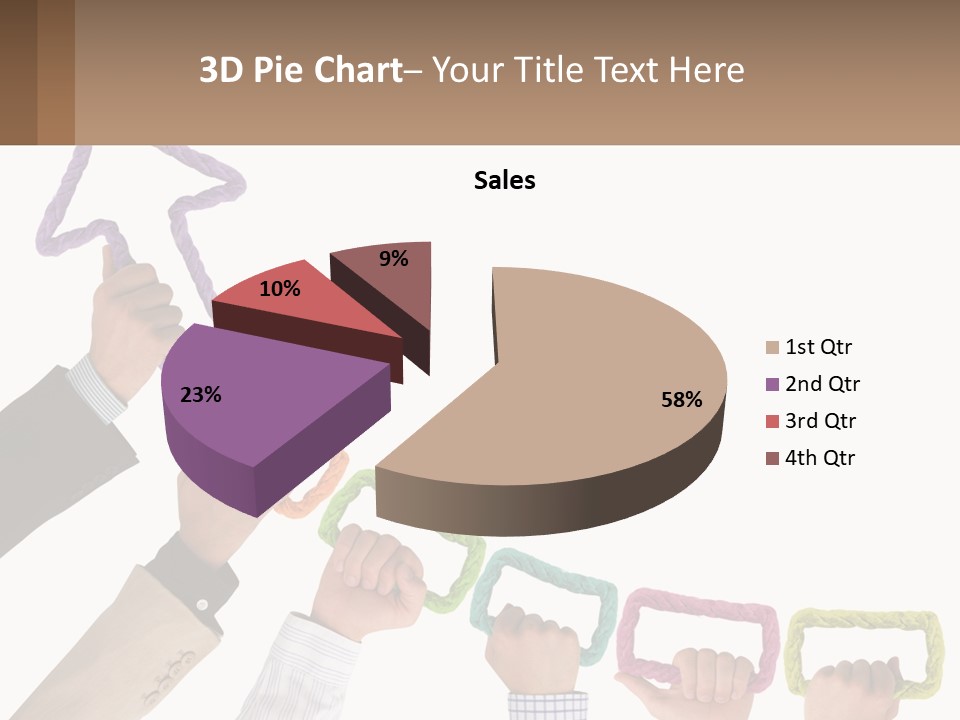 A Group Of People Holding Up A Sign With An Arrow PowerPoint Template