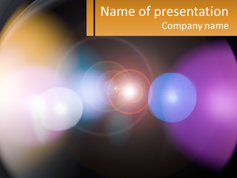 A Blurry Image Of A Camera Lens With The Words Name Of Presentation Company Name PowerPoint Template