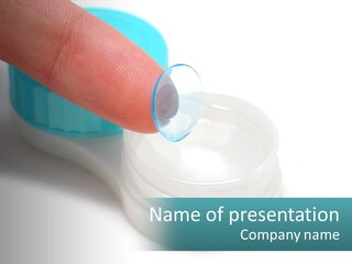 A Finger Touching A Container With A Blue Lid PowerPoint Template