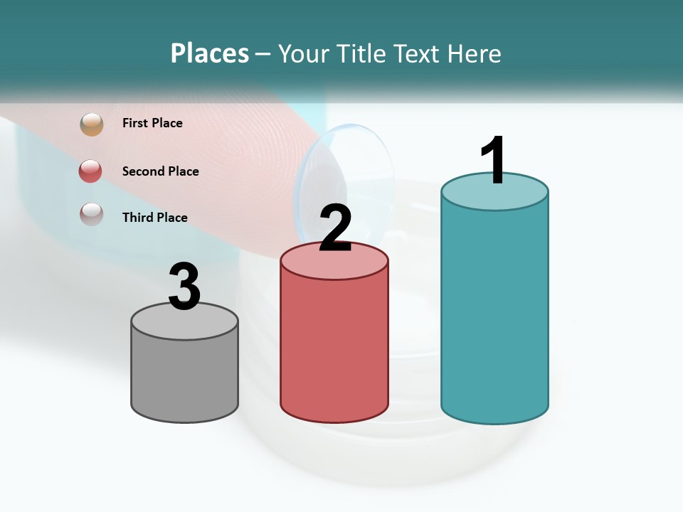 A Finger Touching A Container With A Blue Lid PowerPoint Template