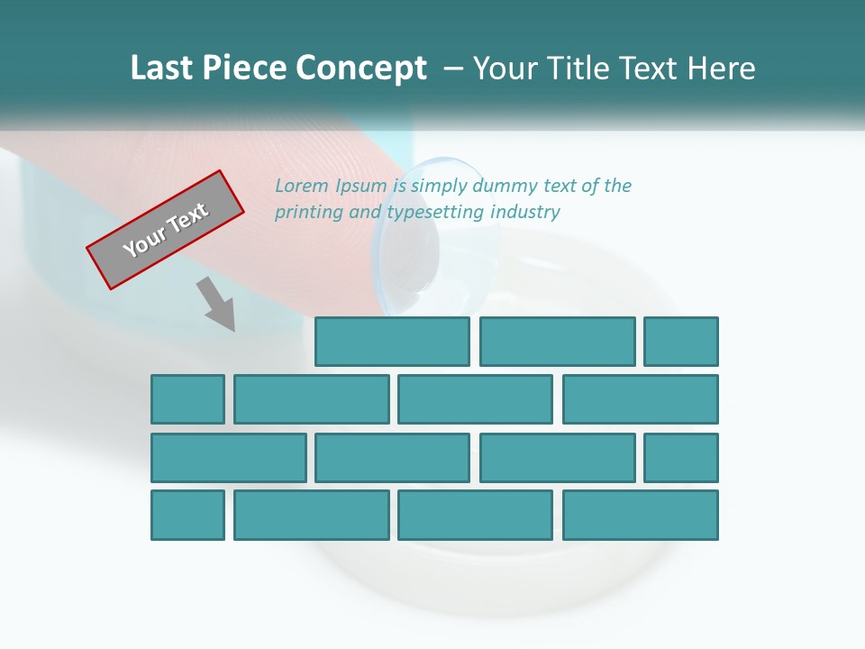 A Finger Touching A Container With A Blue Lid PowerPoint Template
