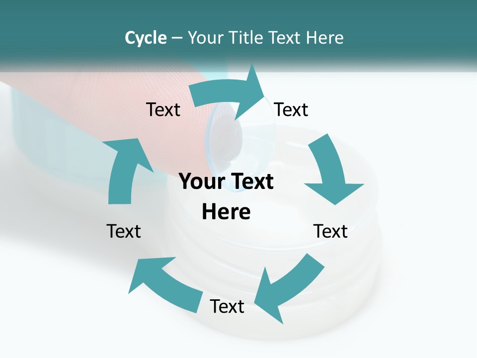 A Finger Touching A Container With A Blue Lid PowerPoint Template