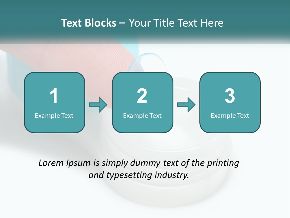 A Finger Touching A Container With A Blue Lid PowerPoint Template