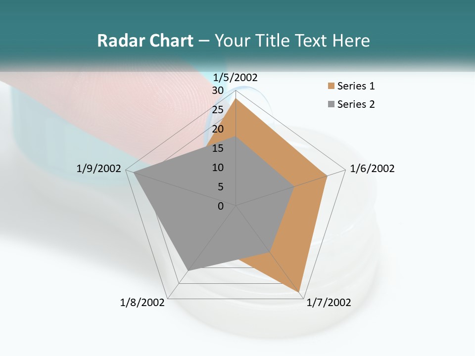 A Finger Touching A Container With A Blue Lid PowerPoint Template
