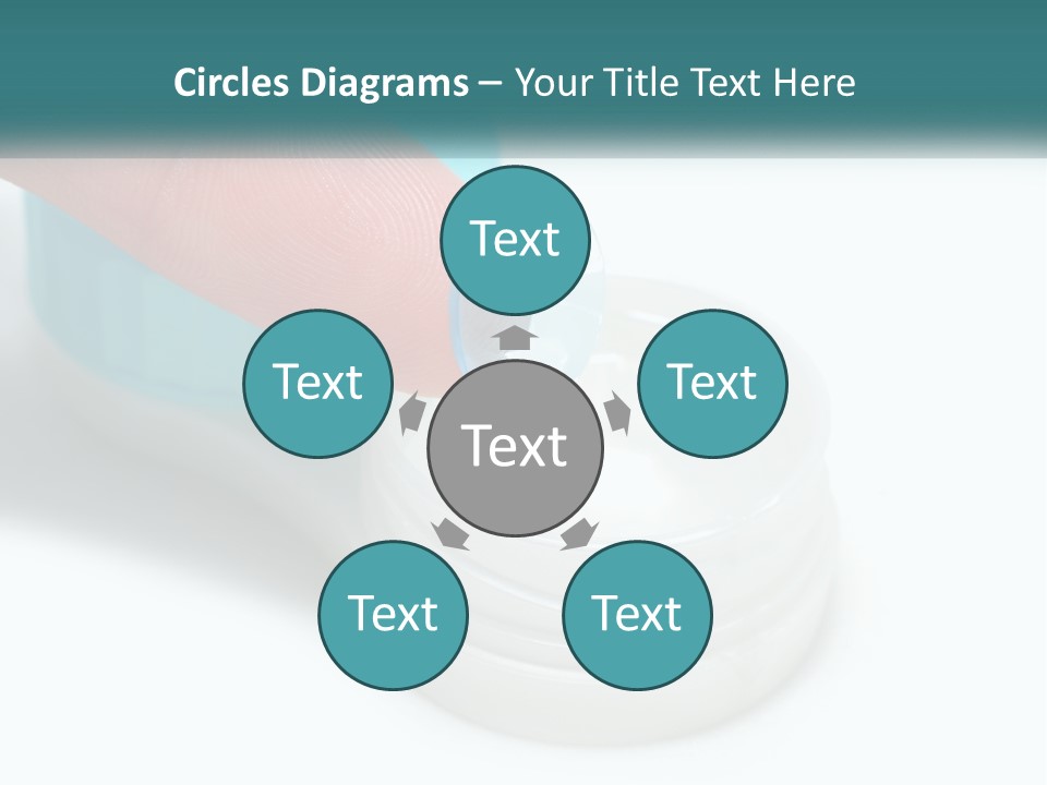 A Finger Touching A Container With A Blue Lid PowerPoint Template