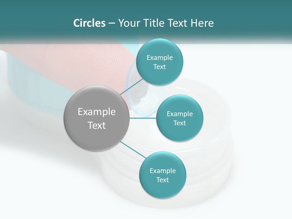 A Finger Touching A Container With A Blue Lid PowerPoint Template