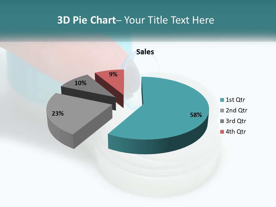 A Finger Touching A Container With A Blue Lid PowerPoint Template
