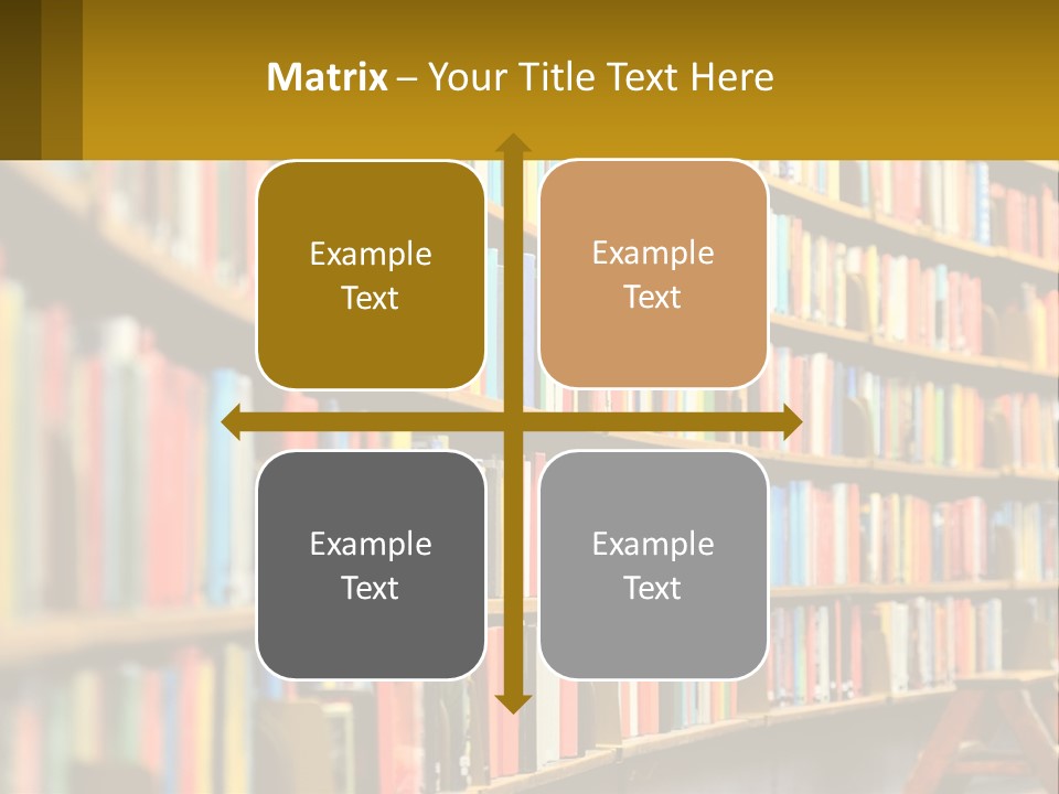 A Library Filled With Lots Of Books On Shelves PowerPoint Template