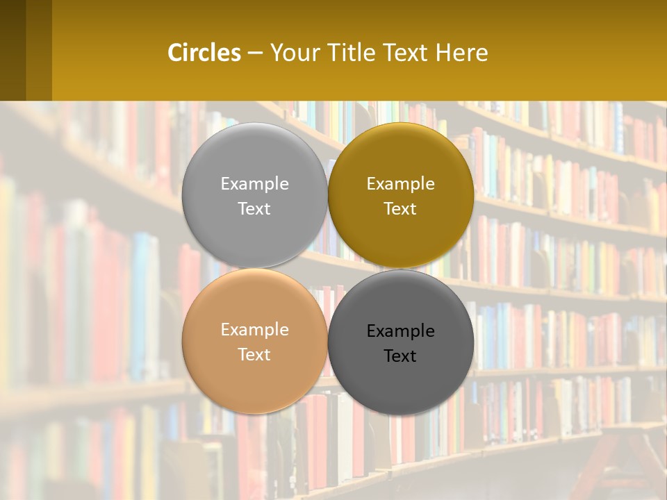 A Library Filled With Lots Of Books On Shelves PowerPoint Template