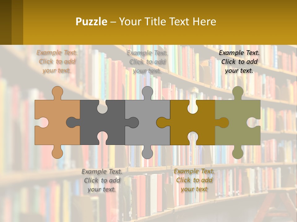 A Library Filled With Lots Of Books On Shelves PowerPoint Template