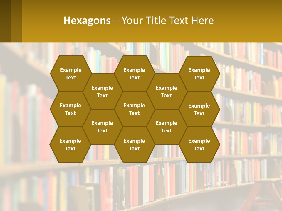 A Library Filled With Lots Of Books On Shelves PowerPoint Template