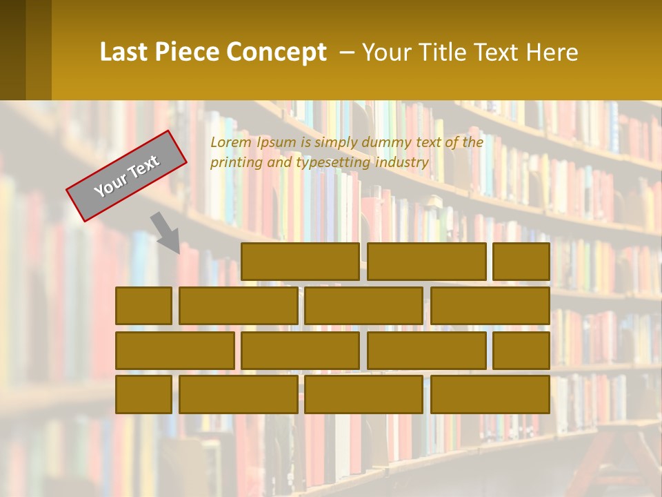 A Library Filled With Lots Of Books On Shelves PowerPoint Template