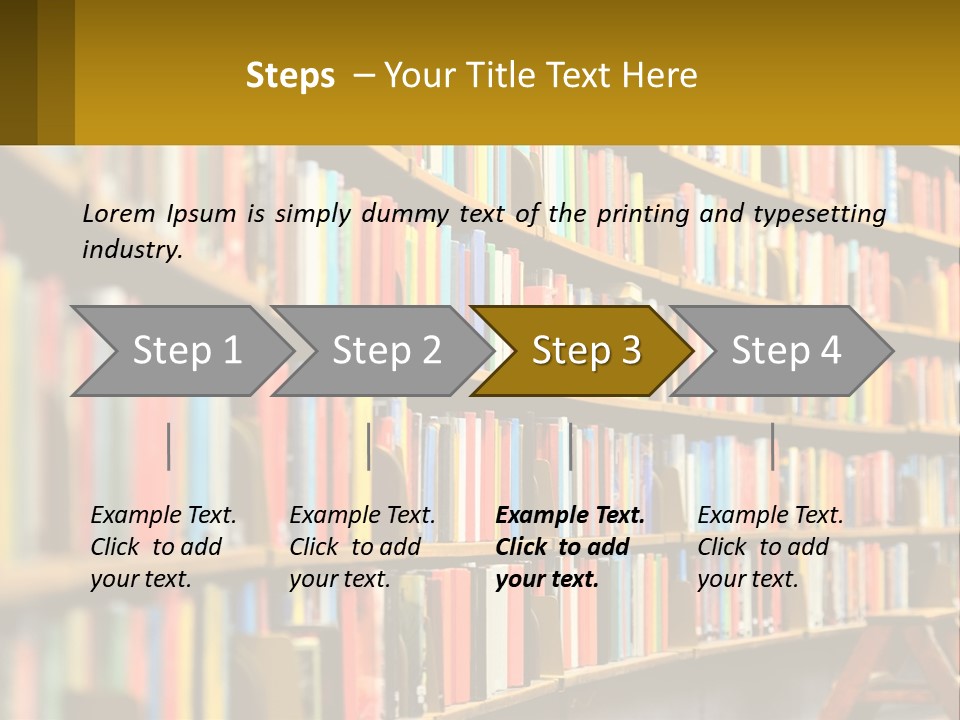 A Library Filled With Lots Of Books On Shelves PowerPoint Template