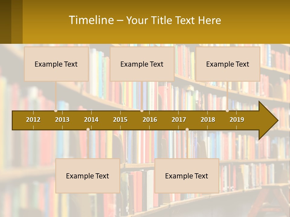 A Library Filled With Lots Of Books On Shelves PowerPoint Template