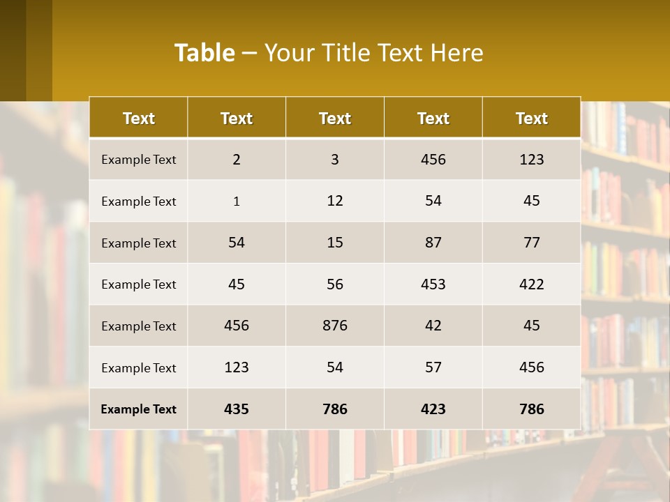 A Library Filled With Lots Of Books On Shelves PowerPoint Template