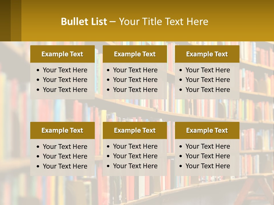 A Library Filled With Lots Of Books On Shelves PowerPoint Template