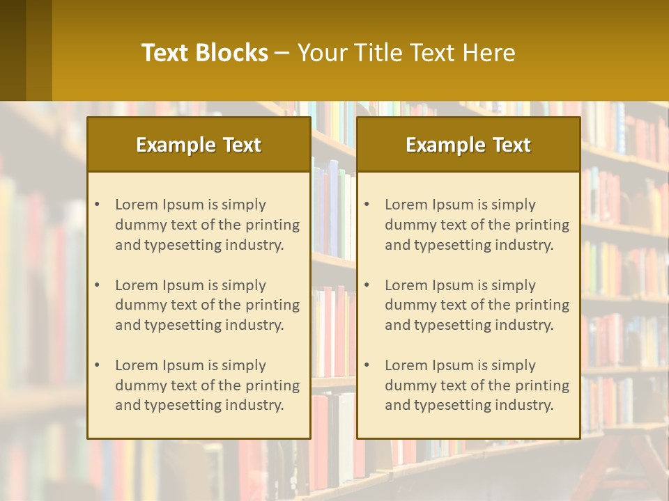A Library Filled With Lots Of Books On Shelves PowerPoint Template