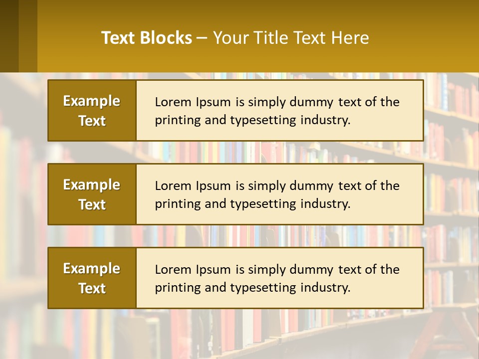 A Library Filled With Lots Of Books On Shelves PowerPoint Template