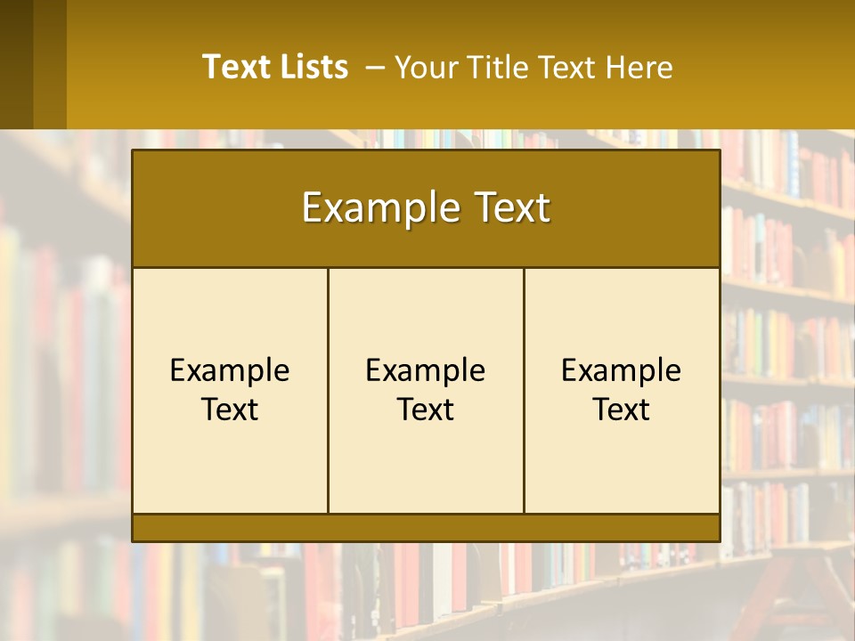 A Library Filled With Lots Of Books On Shelves PowerPoint Template