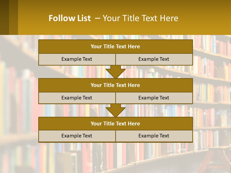 A Library Filled With Lots Of Books On Shelves PowerPoint Template