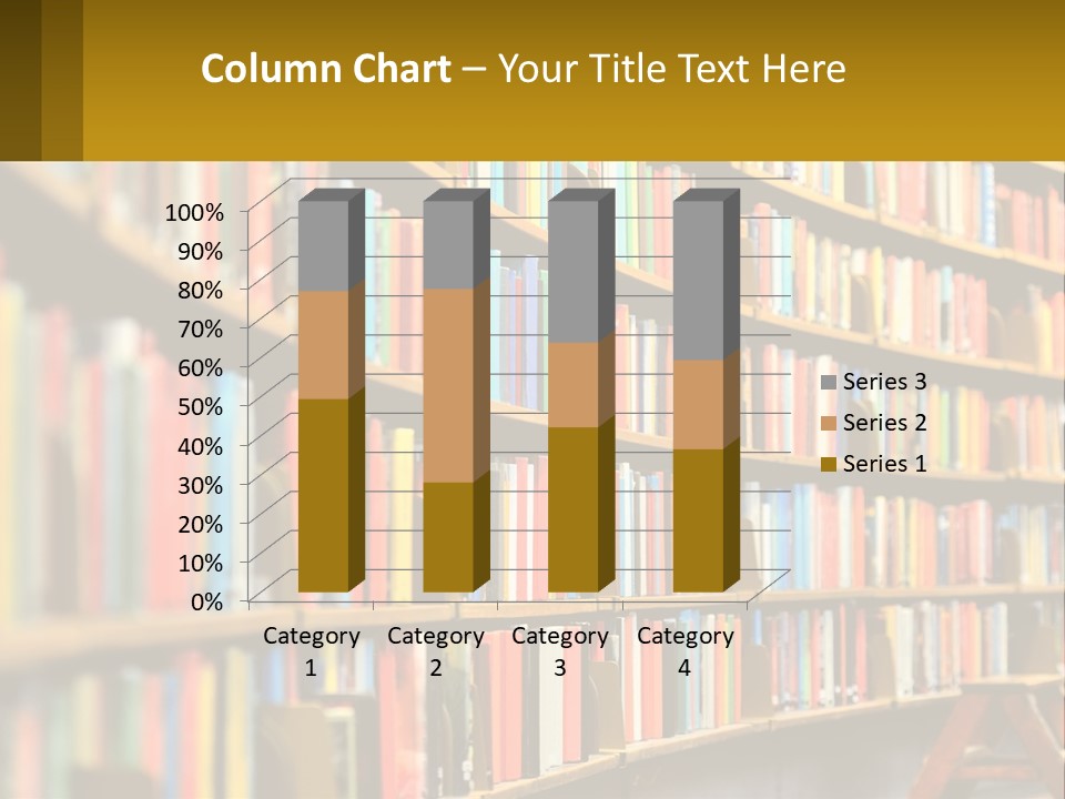 A Library Filled With Lots Of Books On Shelves PowerPoint Template