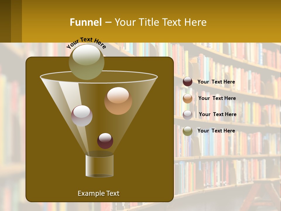 A Library Filled With Lots Of Books On Shelves PowerPoint Template