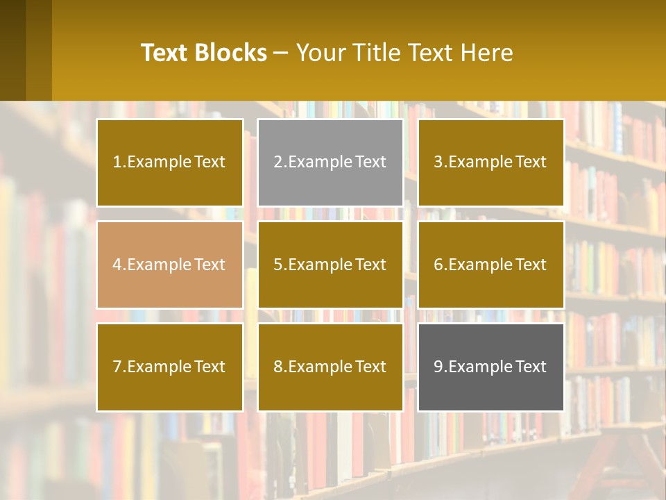 A Library Filled With Lots Of Books On Shelves PowerPoint Template