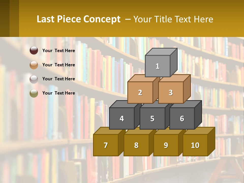A Library Filled With Lots Of Books On Shelves PowerPoint Template