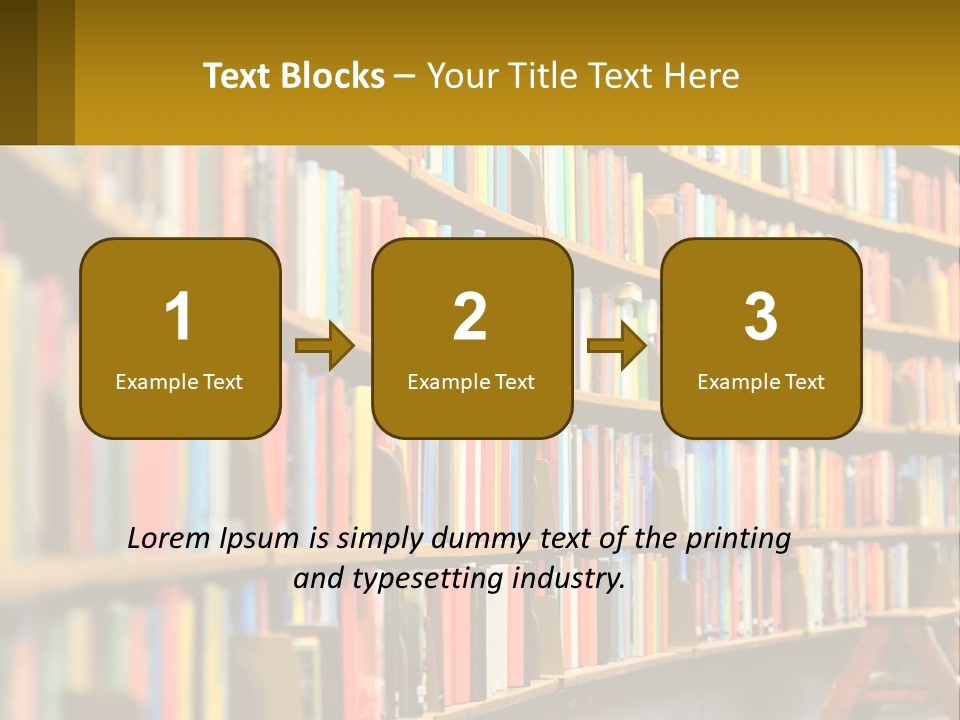 A Library Filled With Lots Of Books On Shelves PowerPoint Template