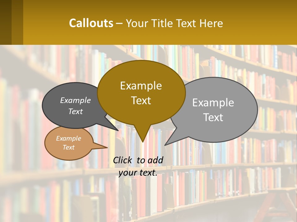 A Library Filled With Lots Of Books On Shelves PowerPoint Template