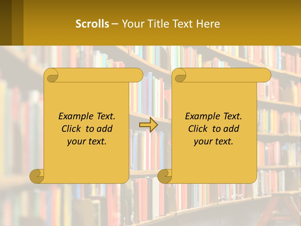 A Library Filled With Lots Of Books On Shelves PowerPoint Template