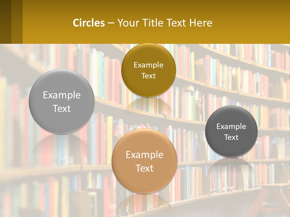 A Library Filled With Lots Of Books On Shelves PowerPoint Template