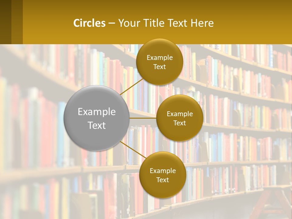 A Library Filled With Lots Of Books On Shelves PowerPoint Template