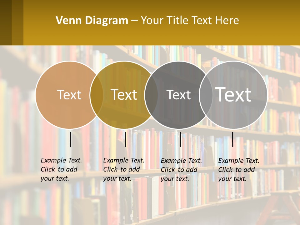 A Library Filled With Lots Of Books On Shelves PowerPoint Template