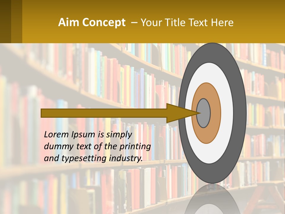 A Library Filled With Lots Of Books On Shelves PowerPoint Template