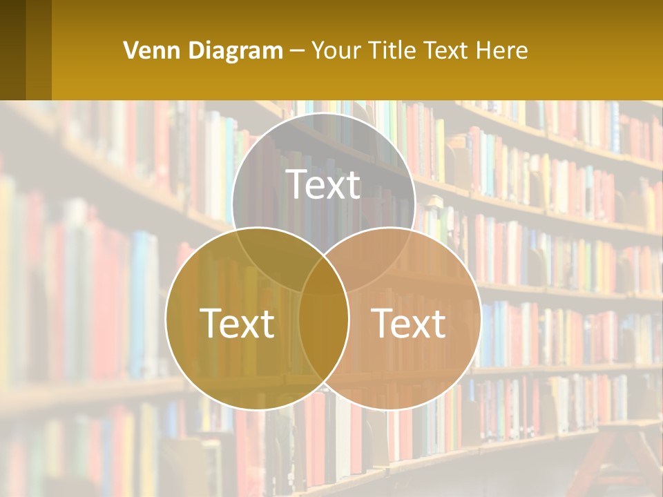 A Library Filled With Lots Of Books On Shelves PowerPoint Template