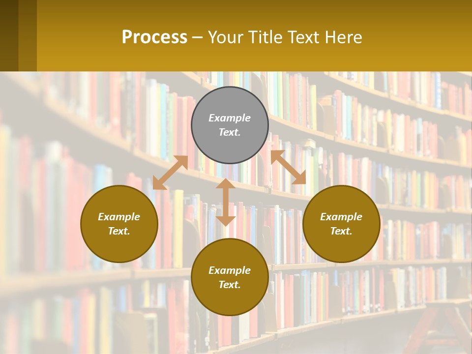 A Library Filled With Lots Of Books On Shelves PowerPoint Template