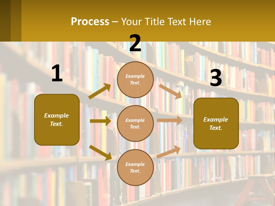 A Library Filled With Lots Of Books On Shelves PowerPoint Template