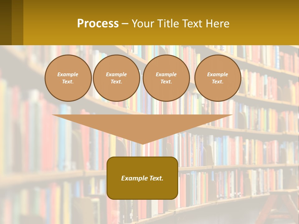 A Library Filled With Lots Of Books On Shelves PowerPoint Template