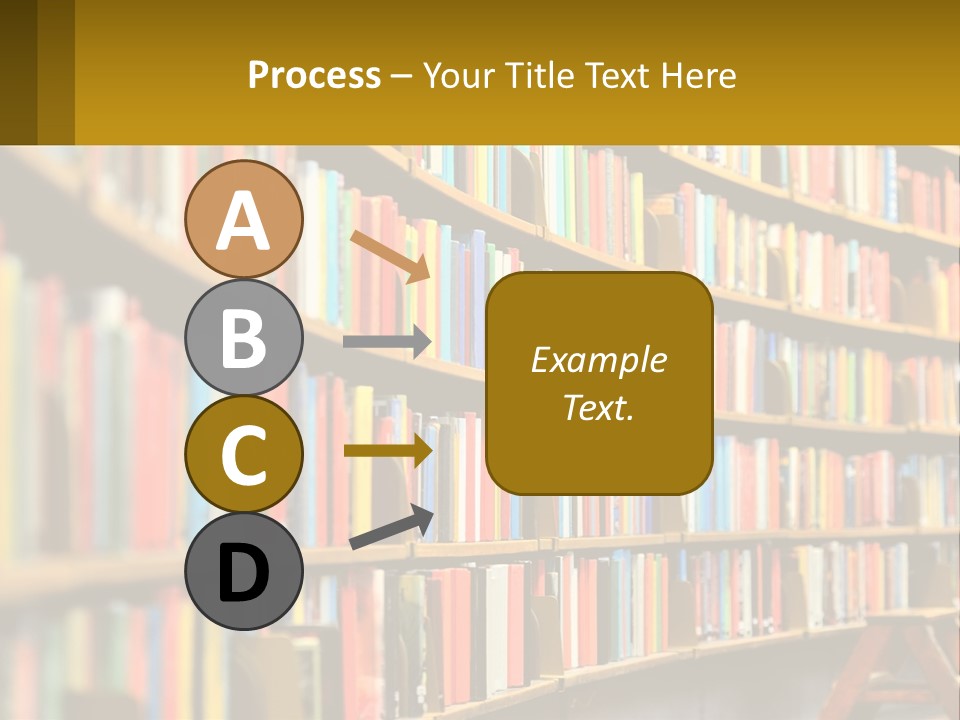 A Library Filled With Lots Of Books On Shelves PowerPoint Template