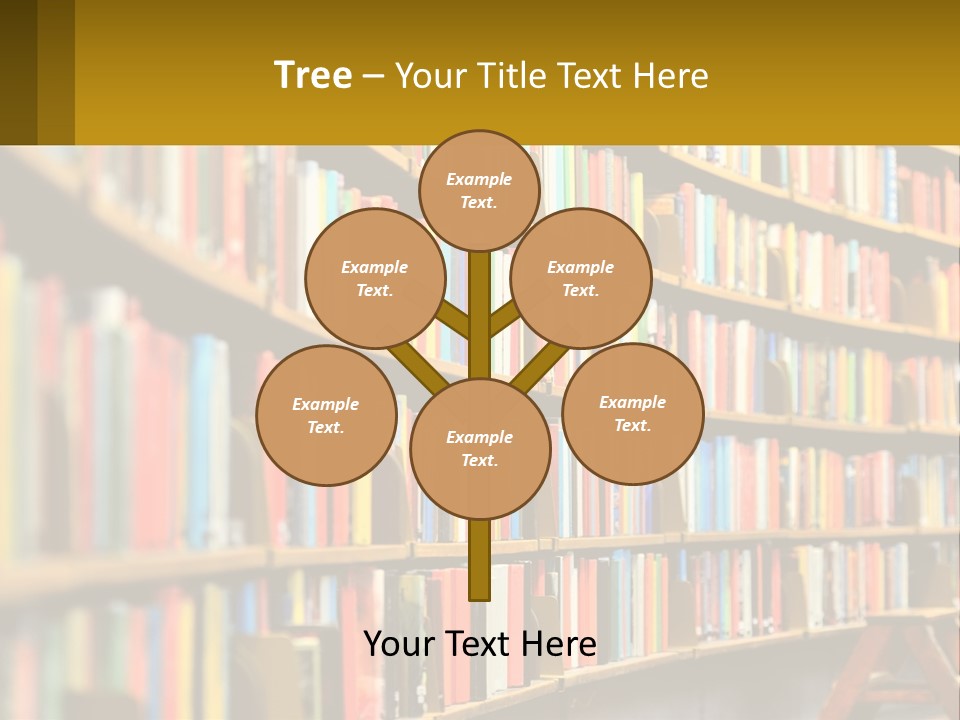 A Library Filled With Lots Of Books On Shelves PowerPoint Template