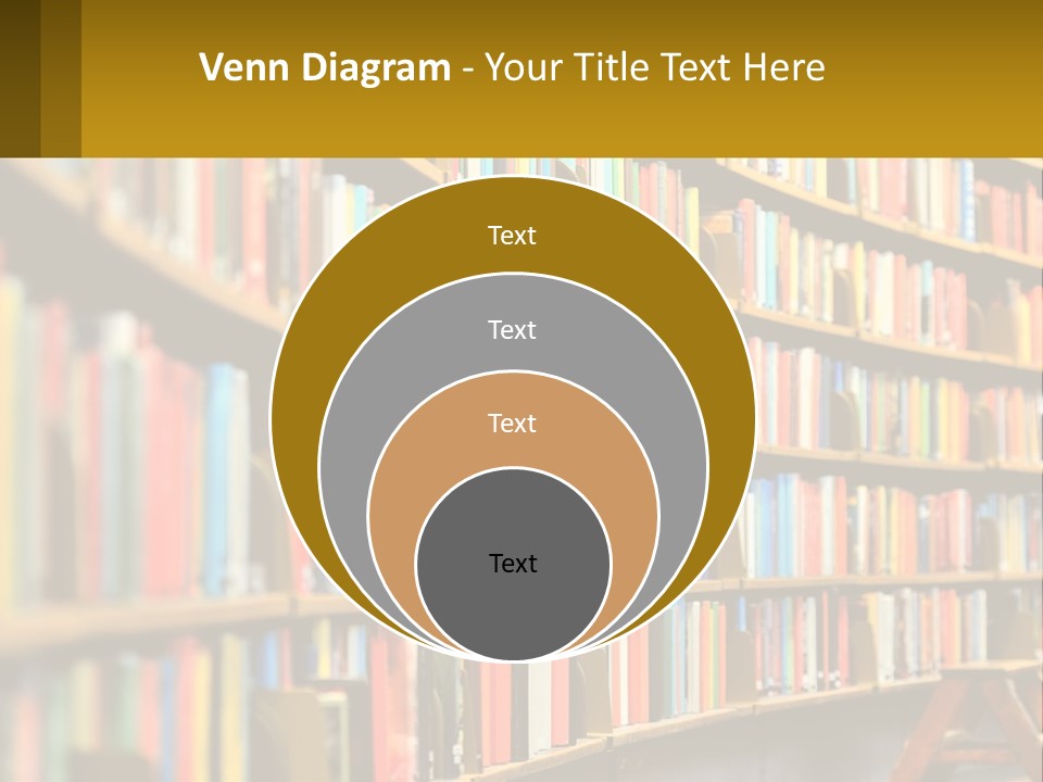 A Library Filled With Lots Of Books On Shelves PowerPoint Template