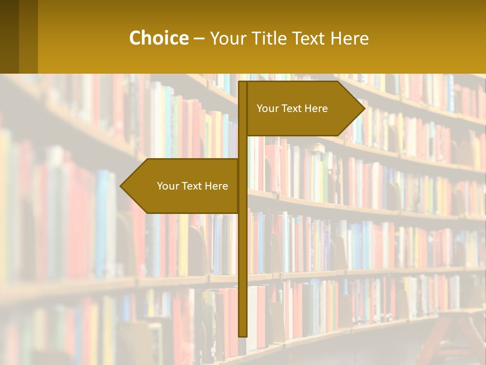 A Library Filled With Lots Of Books On Shelves PowerPoint Template